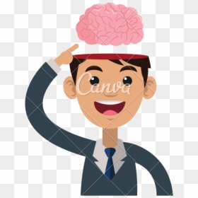 Transparent Happy Brain Clipart - Cartoon Person With Brain, HD Png Download - happy eyes png