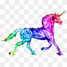 Fire Clipart Unicorn - Colorful Fire Unicorn, HD Png Download - flame .png
