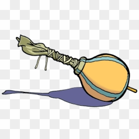 Drawing Of A Rattle, Made Of A Large Gourd Painted - Rattles Drawing African, HD Png Download - large png