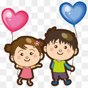 Heart-shaped Balloons - Menino E Menina Desenho Png, Transparent Png - balloon boy png