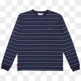 Thin Stripe Pique Ls Navy/blue - Gucci Red Shirt Long, HD Png Download - thin stripes png