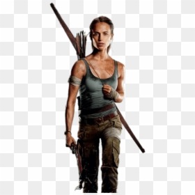 At The Movies - Lara Croft Alicia Vikander Tomb Raider, HD Png Download - raider png