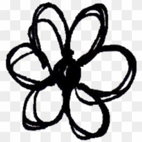 Black And White Tumblr Flower Stickers Topsimages - Flower Tumblr Png Black And White, Transparent Png - flower drawing png tumblr