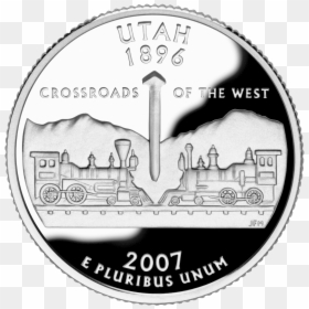 Quarter Of Utah - 2007 Utah Quarter, HD Png Download - utah outline png