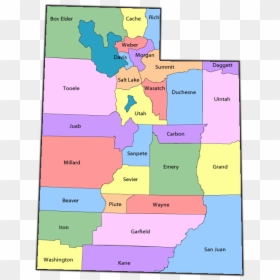 County Utah Map 2019, HD Png Download - utah outline png