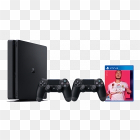 Ps4 Console With 2 Controllers And Fifa20, HD Png Download - dualshock 4 png