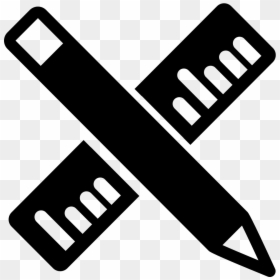 And Pencil Cross Svg - Ruler And Pencil Icon, HD Png Download - ruler icon png