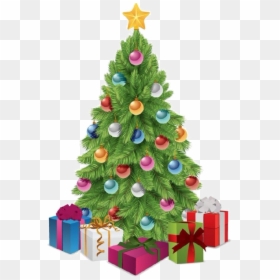 Transparent Christmas Trees Clipart Free - Christmas Tree With Presents Clipart, HD Png Download - chrismas tree png