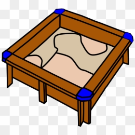 Sandbox, Square, Blue Seats, Brown Wood, HD Png Download - sandbox png