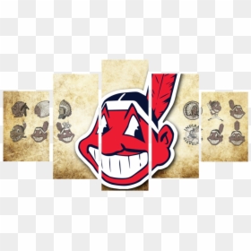 Hd Printed Cleveland Indians Logo 5 Pieces Canvas - Cleveland Indians Wallpaper Hd, HD Png Download - indians png
