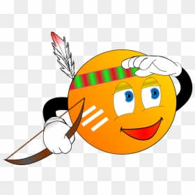 Auschau Keep, Watch, Indians, Feather, Arch, War Paint - American Indian Cartoon Smiley, HD Png Download - indians png