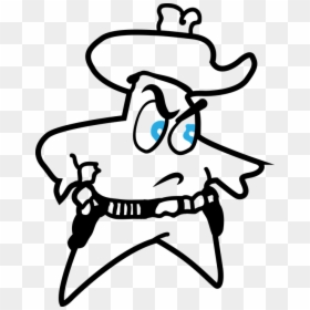 Cowboy, Sheriff, Star, Stars, Western - Sheriff Badge Black And White Cartoon, HD Png Download - western star png