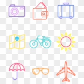 Icon Sun Bike Airplane Png And Vector Image - Heptagrama, Transparent Png - neon signs png