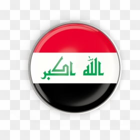 Round Button With Metal Frame - Round Iraq Flag Png, Transparent Png - iraq flag png