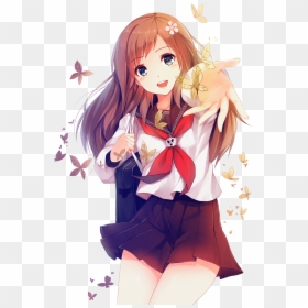 Favorite Border Favorite - Anime Girl School Uniform, HD Png Download - kawaii border png