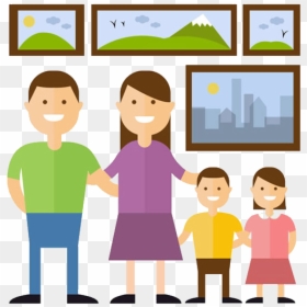 Cartoon Home Silhouette Illustration - Home Family Cartoon Png, Transparent Png - four png