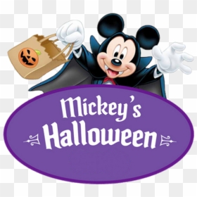 Mickey"s Halloween Logo - Mickey Halloween Party, HD Png Download - mouse logo png