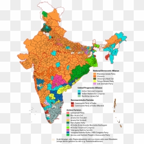 Indische Parlamentswahl 2014 Parteien - India Election Results Map, HD Png Download - akali png