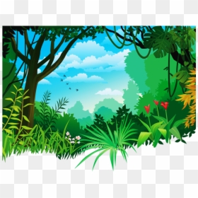 Download Jungle Background Png Clipart Tropical And - Vector Jungle Background Cartoon, Transparent Png - jungle trees png