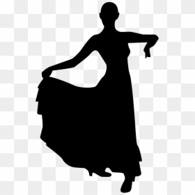 Flamenco Female Dancer - Imagenes De Bailarinas En Blanco Y Negro, HD Png Download - maleficent silhouette png