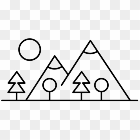 Mountain Side With Trees Made Up Different Shapes - Made Up Of Shapes, HD Png Download - white shapes png