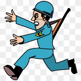 People Running Away Png - Scared Soldier Clipart, Transparent Png - running away png