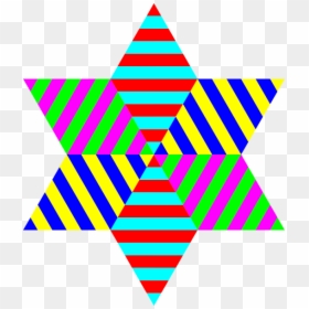 Hexagram Triangle Rainbow Clip Art - Stripes In Circle Png, Transparent Png - rainbow star png