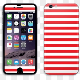 Christmas Stripes Skin Iphone 6/6s - Skin Handyhüllen, HD Png Download - red and white stripes png