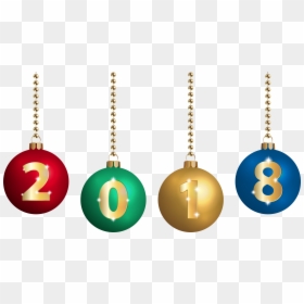 2018 On Christmas Balls Transparent Clip Artu200b Gallery - Happy New Year 2018 Png, Png Download - christmas bulbs png