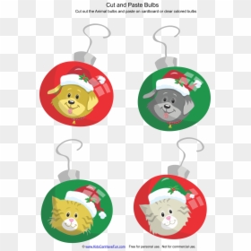 Cut And Paste Christmas Animal Bulbs Http, HD Png Download - christmas bulbs png