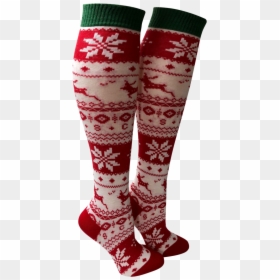 Christmas Knee High Boot Socks, HD Png Download - knee png