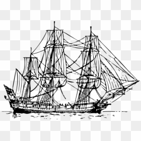 Transparent Pirate Ship Clipart - 1800s Boat Clipart, HD Png Download - old boat png