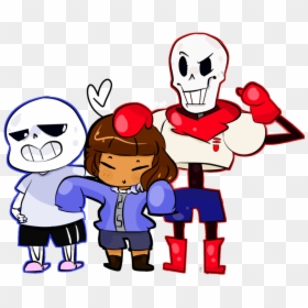 Cute Frisk Sans And Papyrus, HD Png Download - papyrus face png