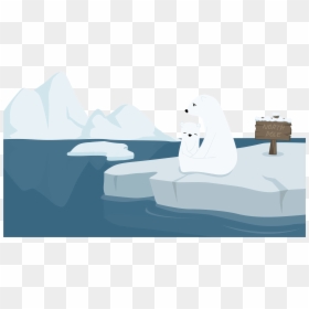 Transparent Melting Png - Polar Bear On Ice Cartoon, Png Download - ice bear png