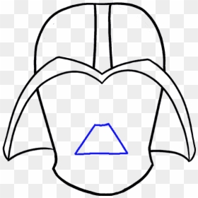 How To Draw Dart Vader - Darth Vader Cartoon Easy Drawing, HD Png Download - darth vader face png