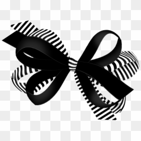 Black Ribbon Bow Png , Png Download - Laços Preto Com Rosa, Transparent Png - white ribbon bow png