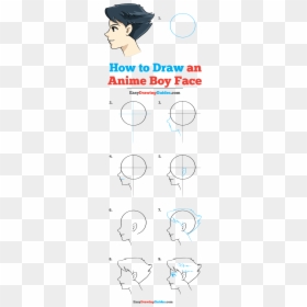 How To Draw Anime Boy Face - Draw A Football Step By Step, HD Png Download - manga lines png