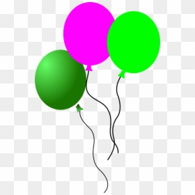 Balloons, Pink, Green, Flying, Birthday - Green And Pink Balloons, HD Png Download - green balloons png