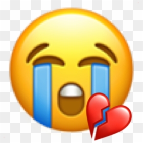 #cry #sad #emoji #tear #tears #heart #heartbreak #break - Smiley, HD Png Download - tears emoji png