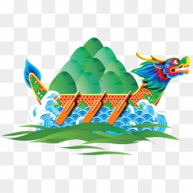 Hand Painted Cartoon Dragon Boat Decoration Vector - 端午 节 Psd Free, HD Png Download - cartoon dragon png
