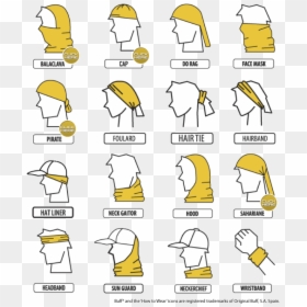 How To Wear A Buff - Tie A Buff, HD Png Download - rag png