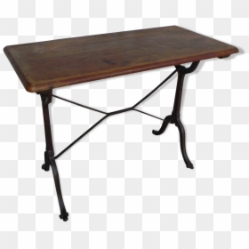 Bistro Table With Oak Top And Cast Iron Base Clipart - End Table, HD Png Download - wood table top png