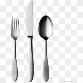Transparent Spoon Clipart Black And White - Fork Spoon Clipart Png, Png Download - plastic spoon png