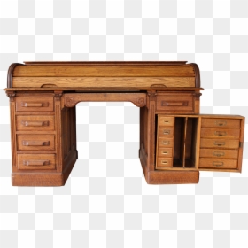 Roll Top Desk Transparent Images Png - Desk With Secret Compartment, Png Download - wood table top png