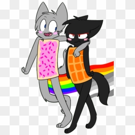 Nyan Cat And Gamercat Sloth Science By - Pop Tart Cat And Waffle Cat, HD Png Download - pop tarts png