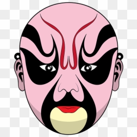 White Chinese Opera Mask , Transparent Cartoons - Face Painting In China, HD Png Download - white mask png