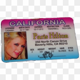 Paris Hilton Driving License, HD Png Download - nostalgia critic png
