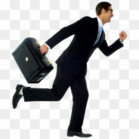 Guy Running With Suitcase, HD Png Download - businessman png