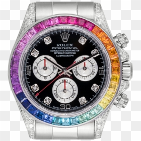White Gold Rainbow Daytona, HD Png Download - rolex png