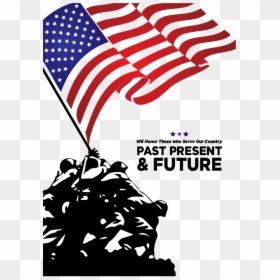 Iwo Jima Flag Silhouette, HD Png Download - memorial day png
